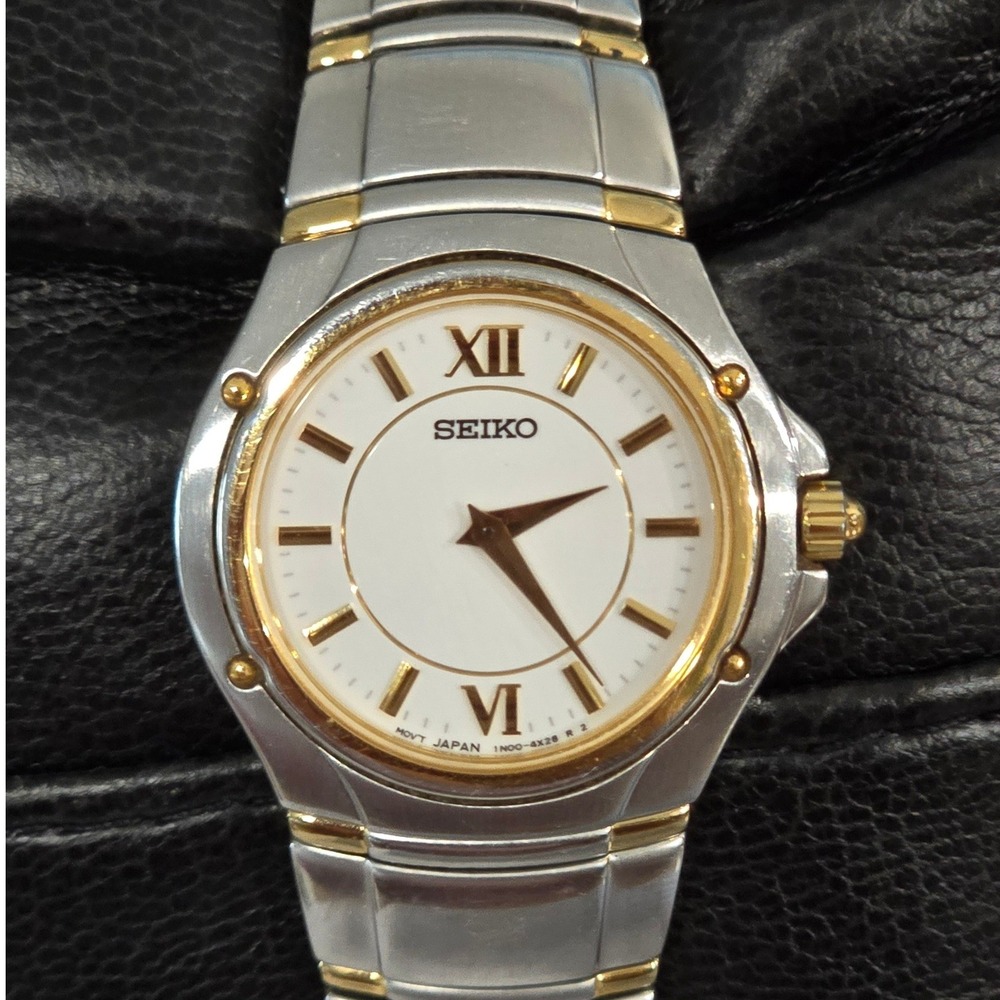 Seiko Women's Two Tone Watch White Dial Quartz Stainless Steel Dressy Classic